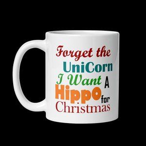 Whimsical Christmas Hippo Themed Coffee Mug